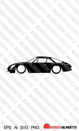 Digital Download Lowered car vector - Alpine A110 1963-1977 EPS | SVG | Ai | PNG