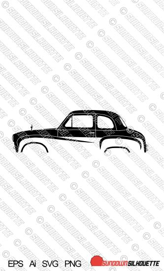 Digital Download classic car silhouette vector - Austin A35 2-door saloon EPS | SVG | Ai | PNG