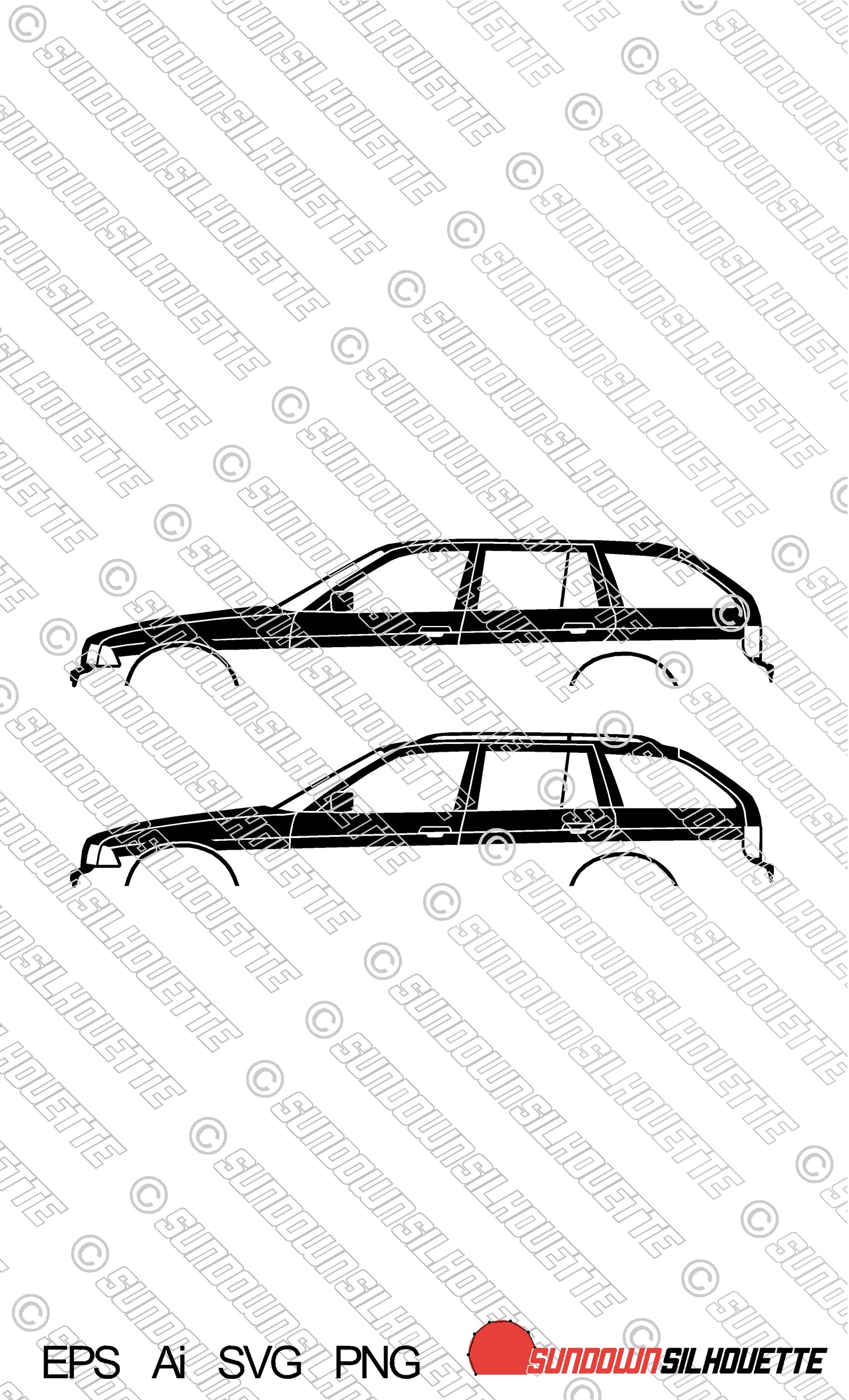 Digital Download vector graphic - BMW e36 Touring 3-series EPS | SVG | Ai | PNG