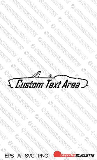 Digital Download car outline vector - Chevrolet Corvair Convertible 2nd gen 1965-1969 EPS | SVG | Ai | PNG