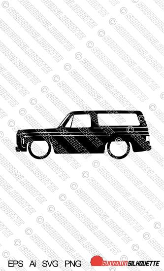 Digital Download Lowered car silhouette vector graphic - Chevrolet K5 Blazer EPS | SVG | Ai | PNG (Copy)