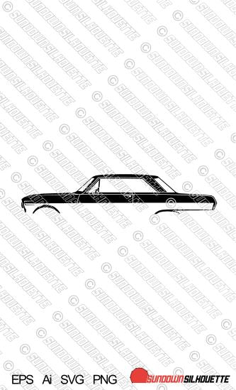 Digital Download vector graphic - Chevrolet Chevy II Nova SS 2 door 1962-1965 EPS | SVG | Ai | PNG