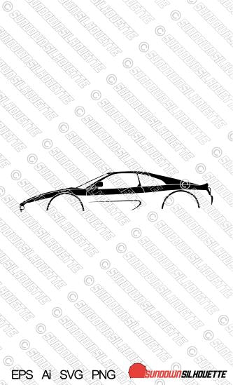 Digital Download supercar silhouette vector - Ferrari F355 Berlinetta. EPS | SVG | Ai | PNG