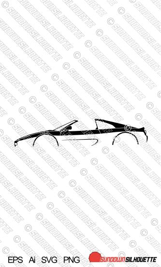 Digital Download supercar silhouette vector  - Ferrari F355 GTS. EPS | SVG | Ai | PNG