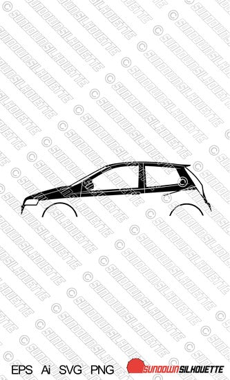Digital Download vector graphic - Fiat Punto 188 HGT /Sporting Mk2 EPS | SVG | Ai | PNG