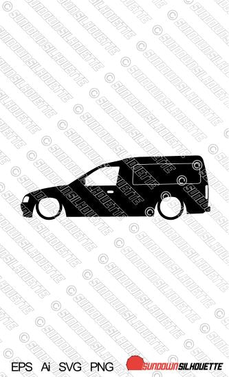 Digital Download vector graphic - Lowered Ford Escort Mk5 VAN. EPS | SVG | Ai | PNG