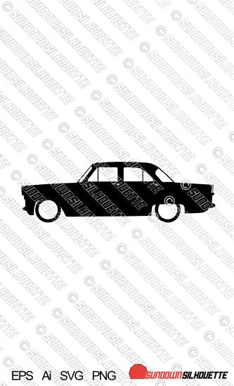 Digital Download low car vector - Ford Zephyr | Zodiac Mk2 saloon silhouette. EPS | SVG | Ai | PNG