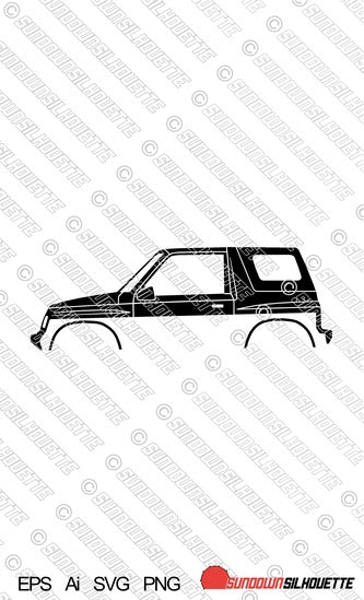 Digital Download car silhouette vector - Geo Tracker EPS | SVG | Ai | PNG