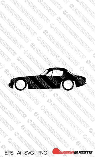 Digital Download lowered car silhouette vector - Lotus Elite 1st gen (1957-1963) type 14 EPS | SVG | Ai | PNG