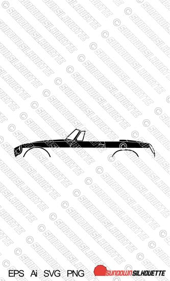 Digital Download car silhouette vector - MG MGB Roadster EPS | SVG | Ai | PNG