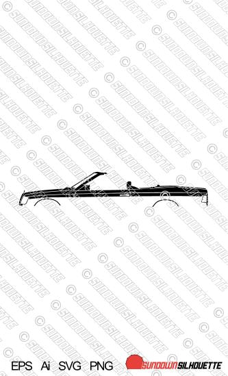 Digital Download vector graphic - The Mercedes E-Class convertible W124 EPS | SVG | Ai | PNG (Copy) (Copy)