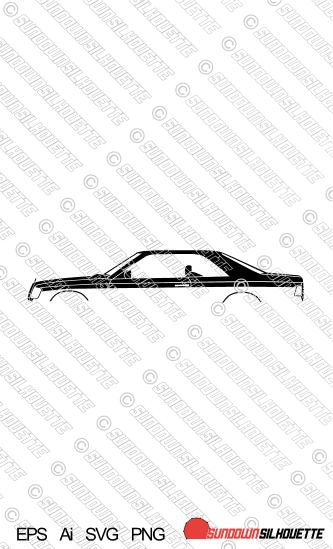 Digital Download vector graphic - The Mercedes C124 E-Class coupe W124 EPS | SVG | Ai | PNG (Copy)