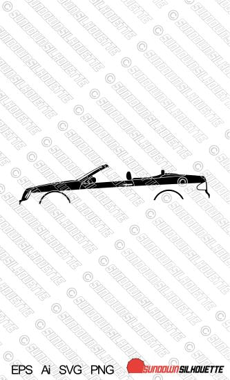 Digital Download car silhouette vector - Mercedes CLK Convertible A208 W208 EPS | SVG | Ai | PNG (Copy)