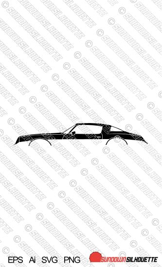 Digital Download car silhouette vector - Pontiac Firebird 2nd gen 1977 1978 EPS | SVG | Ai | PNG