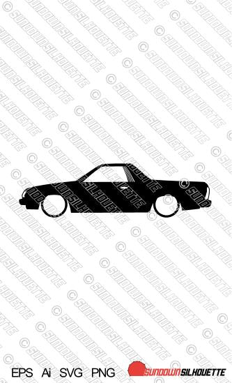 Digital Download car silhouette vector - Lowered Subaru Brat 2nd gen Pickup truck | SVG | Ai | PNG