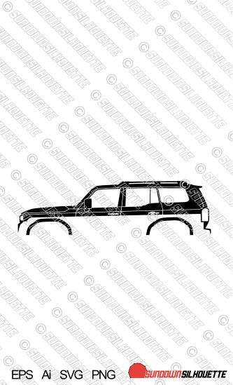 Digital Download car silhouette vector - Toyota Land Cruiser J250 Prado EPS | SVG | Ai | PNG