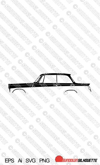 Digital Download car silhouette vector - Triumph Herald Saloon 1959-1967 EPS | SVG | Ai | PNG