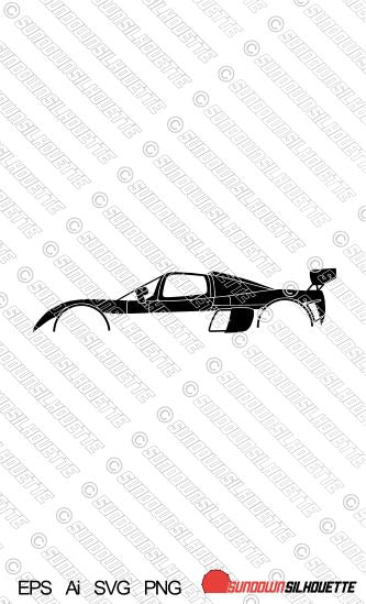 Digital Download car silhouette vector - Ultima GTR EPS | SVG | Ai | PNG