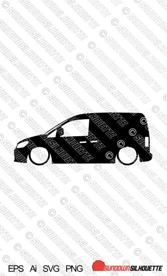 Digital Download vector graphic - Lowered VW Mk4 (2k SA) Caddy van EPS | SVG | Ai | PNG