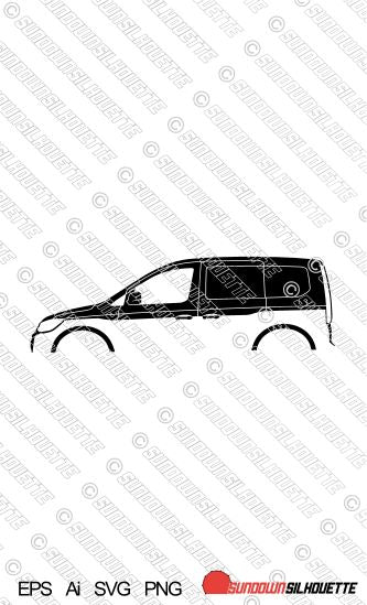 Digital Download vector graphic - VW Caddy Van Mk5 (SB 2020-) EPS | SVG | Ai | PNG