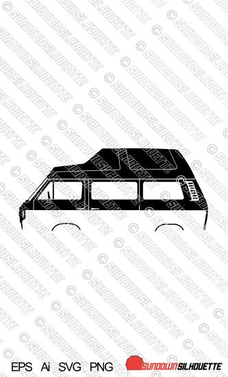 Digital Download vector graphic - VW T3 westfalia Hightop camper EPS | SVG | Ai | PNG