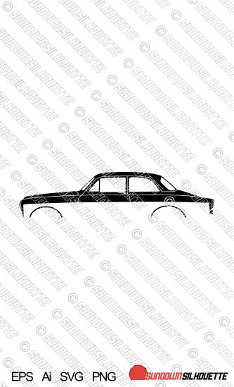 Digital Download car vector graphic Volvo Amazon 122 saloon 2-door EPS | SVG | Ai | PNG