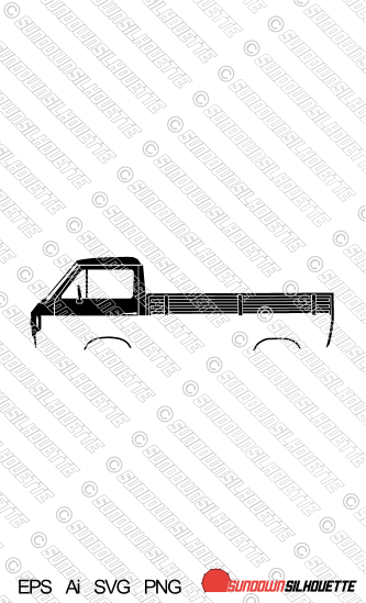 Digital Download car silhouette vector - VW T3 Single cab EPS | SVG | Ai | PNG