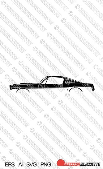 Digital Download vector graphic - Ford Mustang 1965 Fastback Shelby GT350 EPS | SVG | Ai | PNG
