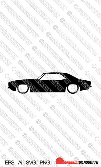 Digital Download vector graphic - Lowered 1968 Chevrolet Camaro EPS | SVG | Ai | PNG