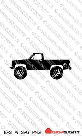 Digital Download vector graphic - Lifted Chevrolet C10 Short bed 1973-1987 3rd gen EPS | SVG | Ai | PNG