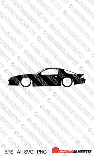 Digital Download vector graphic - Lowered Chevrolet Camaro 3rd Gen EPS | SVG | Ai | PNG