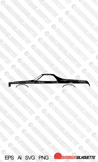 Digital Download vector graphic - 1974 Chevrolet El Camino ,4th gen EPS | SVG | Ai | PNG