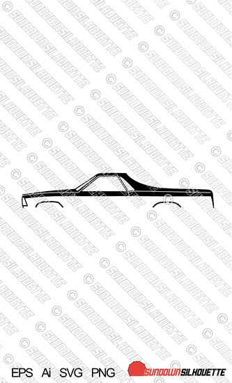 Digital Download vector graphic - Chevrolet El Camino 1978-1982 5TH gen EPS | SVG | Ai | PNG