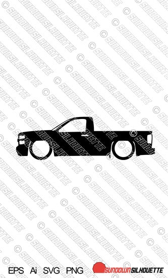 Digital Download vector graphic - Lowered Chevrolet Silverado reg cab 2014-2019 EPS | SVG | Ai | PNG