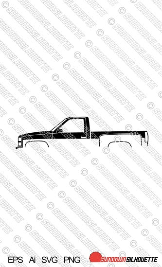 Digital Download vector graphic - Chevrolet C1500 Stepside Silverado 1987-1998 EPS | SVG | Ai | PNG