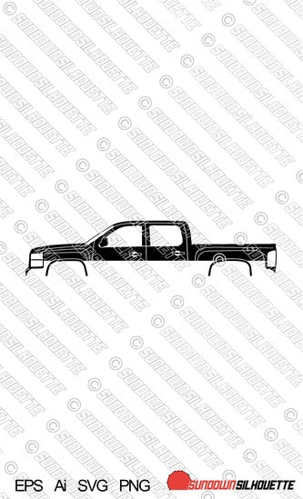 Digital Download vector graphic - Chevrolet Silverado 2007-2013 crew cab EPS | SVG | Ai | PNG
