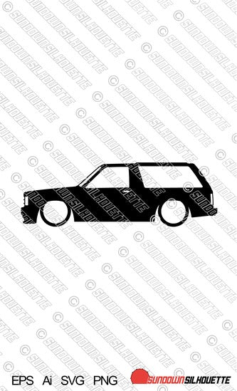 Digital Download vector graphic - Lowered Chevrolet S10 Blazer 1st gen 2-door EPS | SVG | Ai | PNG