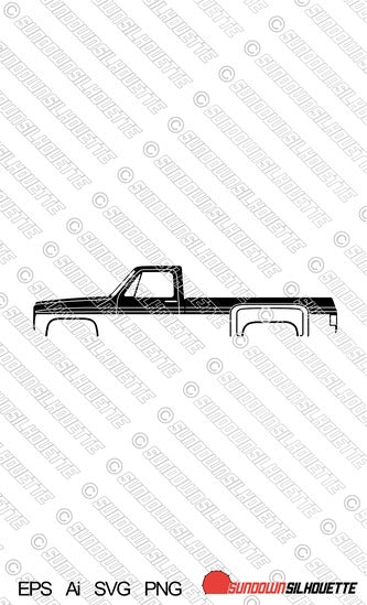 Digital Download vector graphic - Chevrolet C30 Dually 3rd gen 1973-1987 EPS | SVG | Ai | PNG