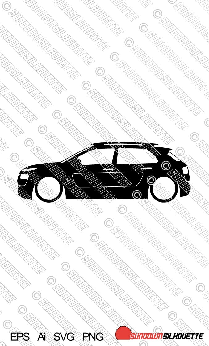 Digital Download car silhouette vector - Lowered Citroen C4 Cactus 2014-2017 EPS | SVG | Ai | PNG