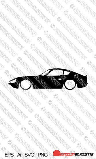 Digital Download Lowered car silhouette vector - Datsun 240Z EPS | SVG | Ai | PNG