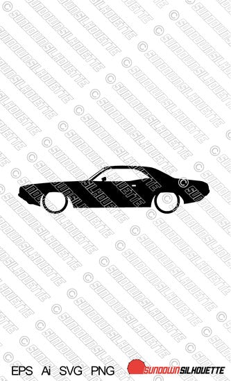 Digital Download muscle car vector - Dodge Challenger classic hardtop EPS | SVG | Ai | PNG