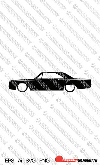 Digital Download muscle car vector - Dodge Dart 4th gen 1967-1969 classic hardtop EPS | SVG | Ai | PNG