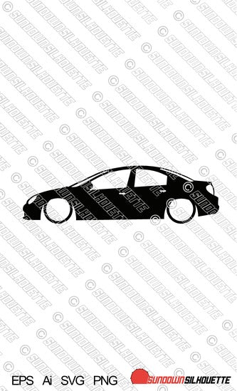 Digital Download vector graphic - Lowered Dodge Neon 2nd gen sedan 2000-2005 EPS | SVG | Ai | PNG