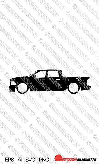 Digital Download vector graphic - Lowered Dodge Ram 4th gen crew cab 2010-2018 EPS | SVG | Ai | PNG