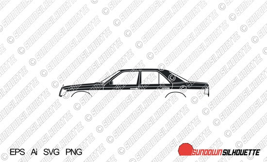Digital Download vector graphic - The Mercedes W124 sedan EPS | SVG | Ai | PNG
