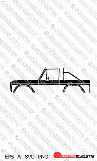 Digital Download vector graphic - Classic Ford Bronco 1st gen (top removed) EPS | SVG | Ai | PNG