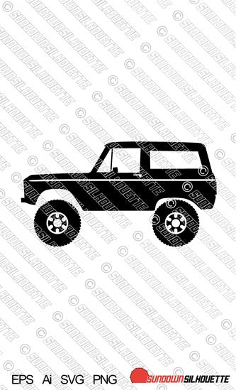 Digital Download vector graphic - Lifted Ford Bronco Classic 1st gen 1966-1977 EPS | SVG | Ai | PNG