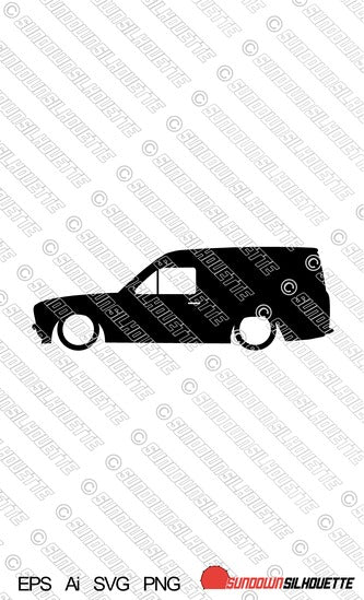 Digital Download vector graphic - Lowered Ford Escort Mk2 VAN. EPS | SVG | Ai | PNG