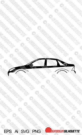 Digital Download vector graphic - Ford Focus sedan Mk1, 1st gen EPS | SVG | Ai | PNG