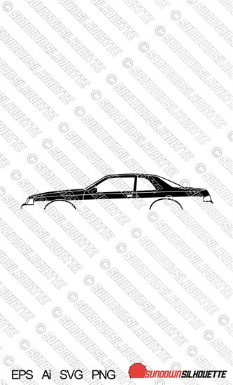 Digital Download vector graphic - Ford Thunderbird 9th gen Turbo coupe 1983-1988 EPS | SVG | Ai | PNG